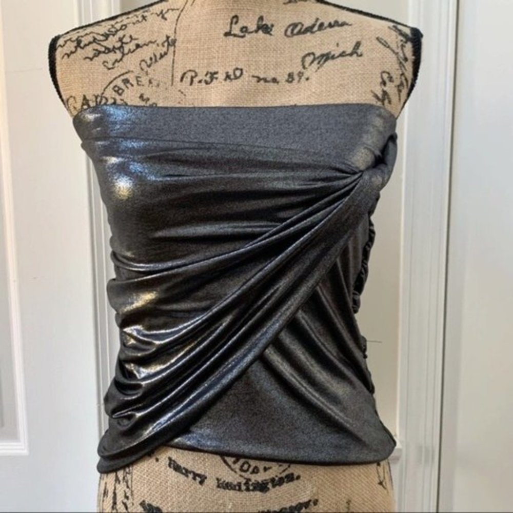 Free People Metallic Ruched Tube Top Size XS